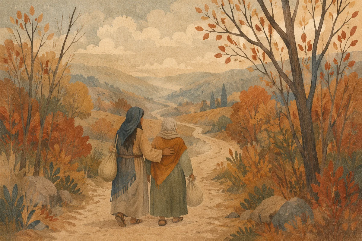Ruth and Naomi on Autumn Road