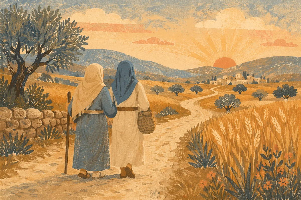 Ruth and Naomi on the Dawn Road