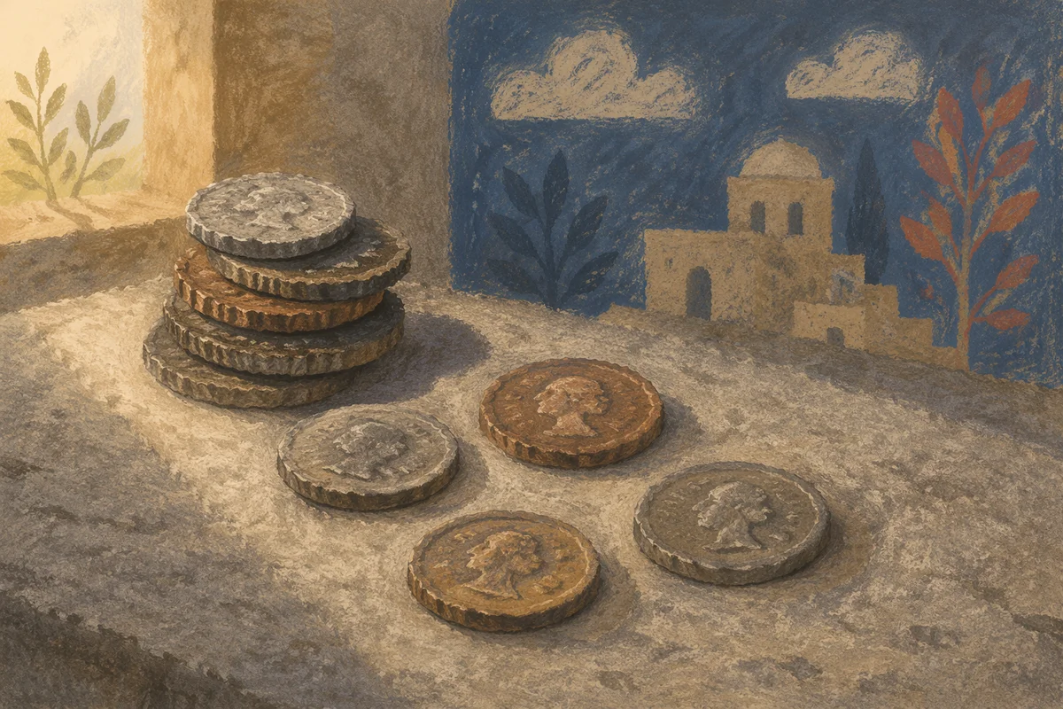 Entrusted Talents Coins on Stone Table