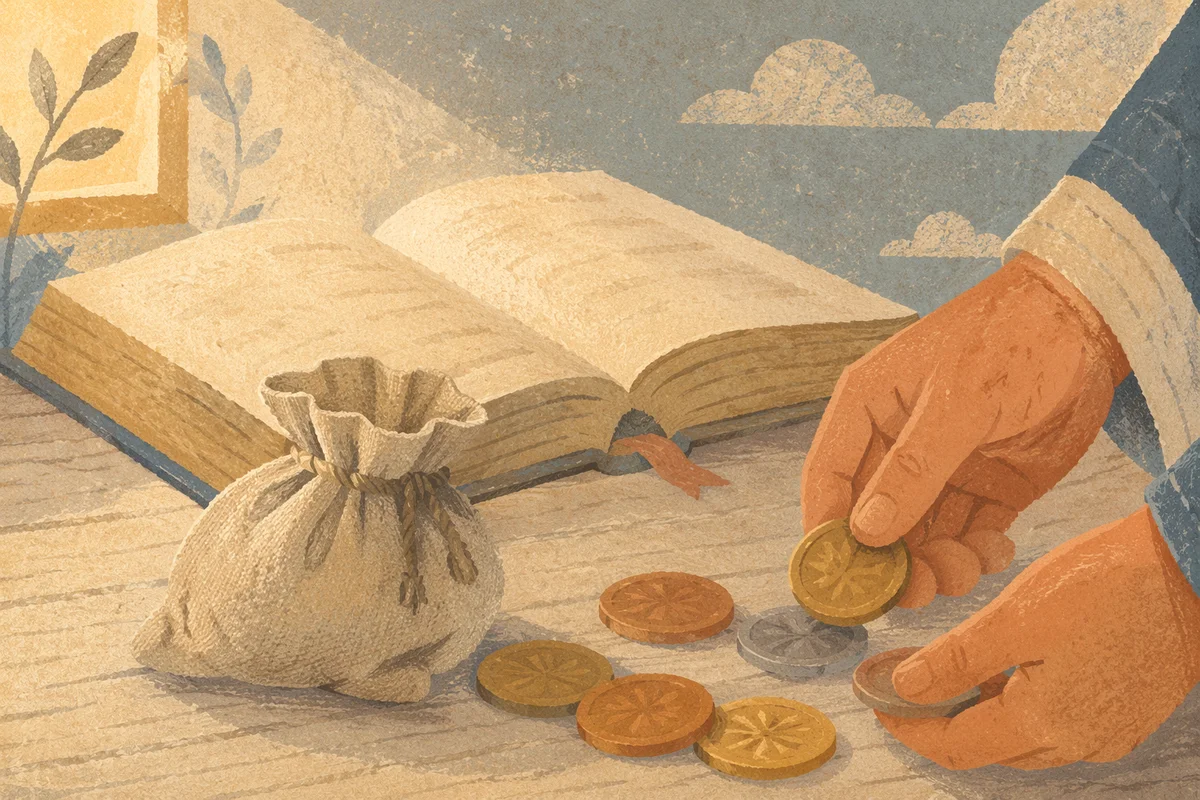 Parable of Talents Coins on Scripture
