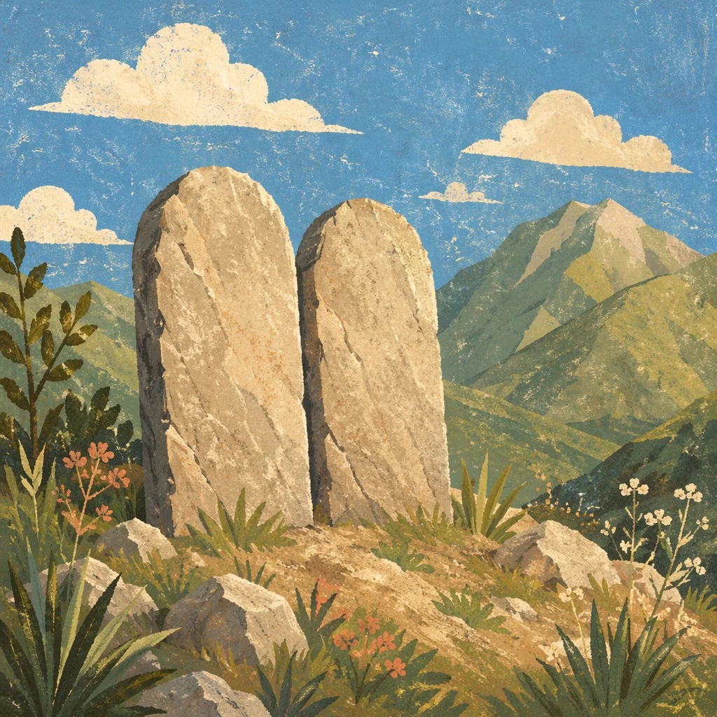 Stone Tablets on Sacred Mountain Ridge