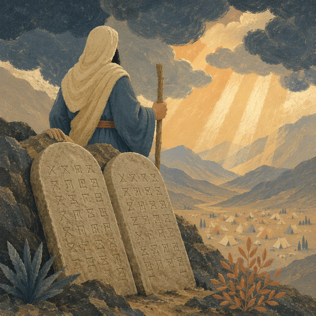 Ten Commandments Tablets on Desert Mountain