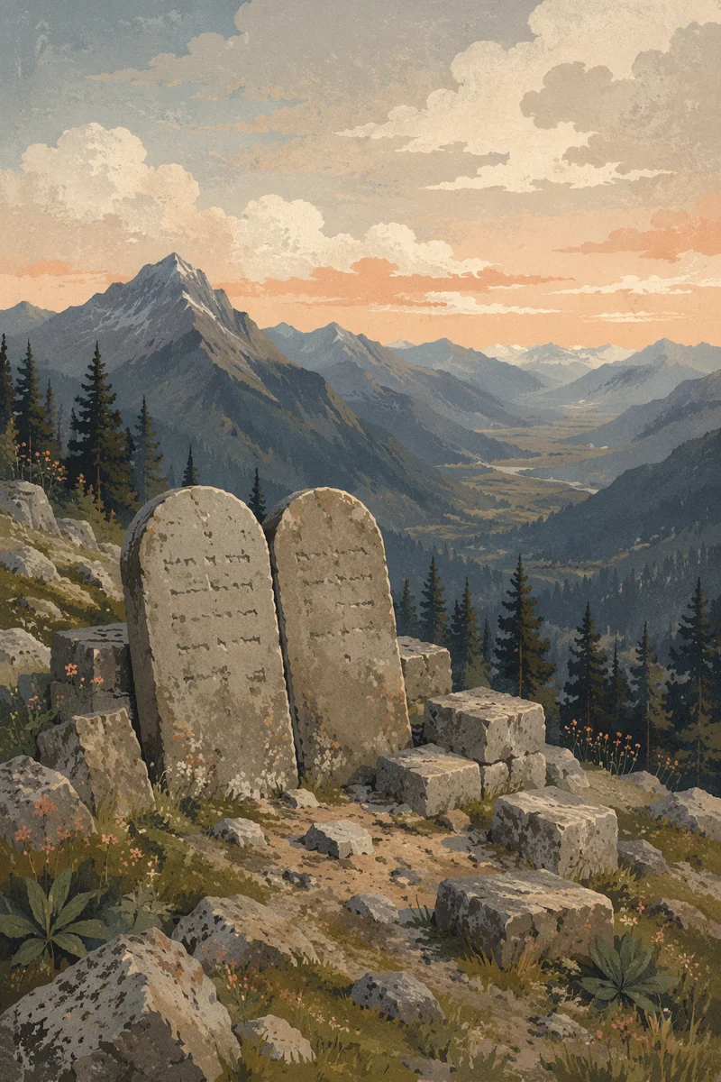 Stone Tablets on Mountain Overlook
