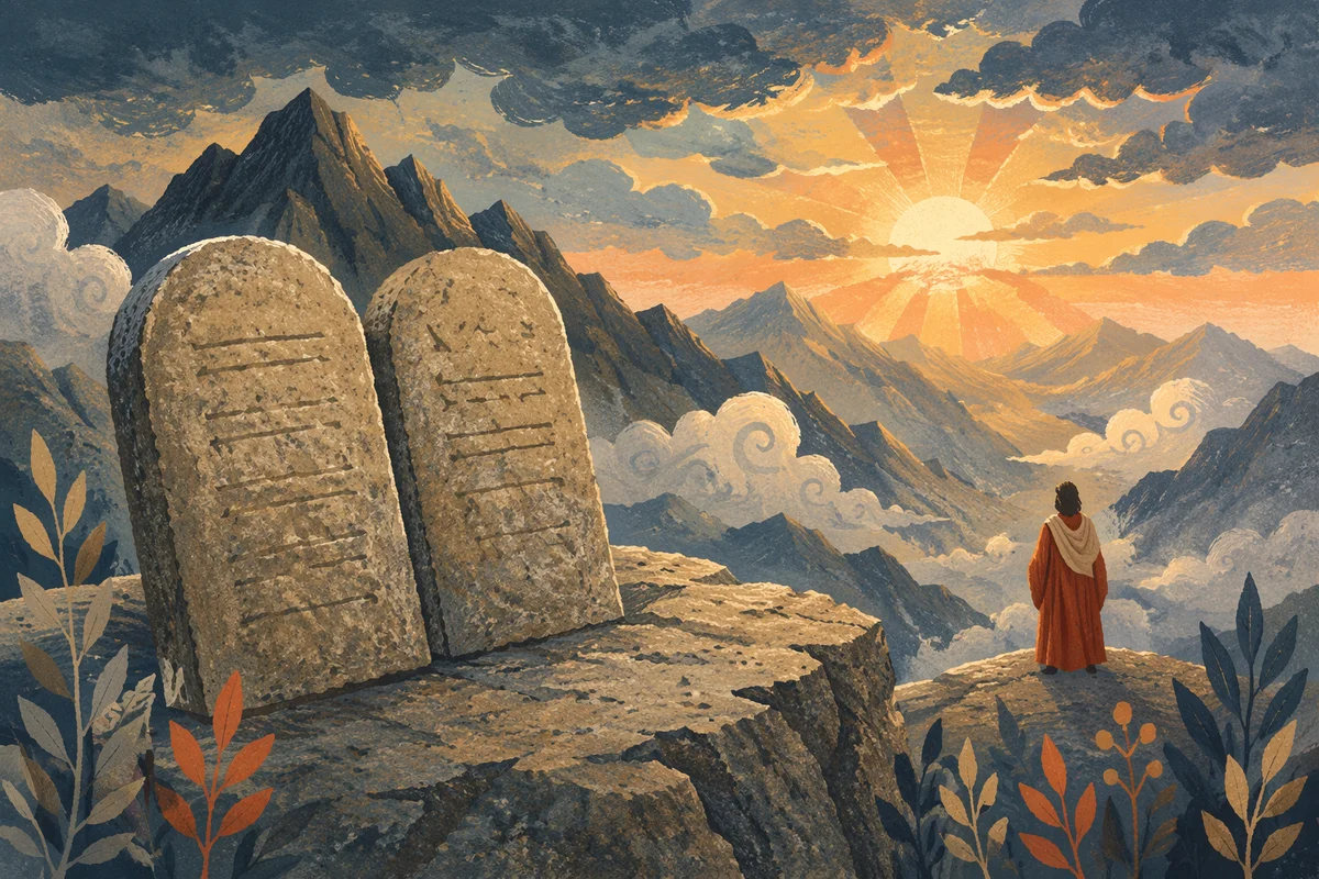 Ten Commandments Tablets at Mountain Dawn
