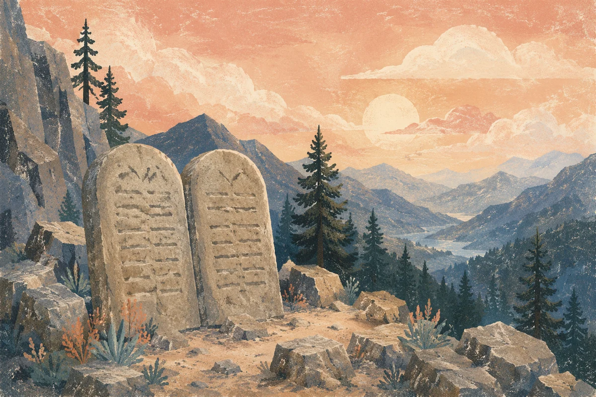 Stone Tablets on Sacred Mountain Overlook