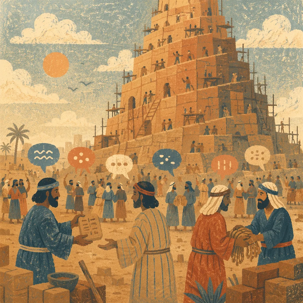 Tower of Babel in Morning Confusion