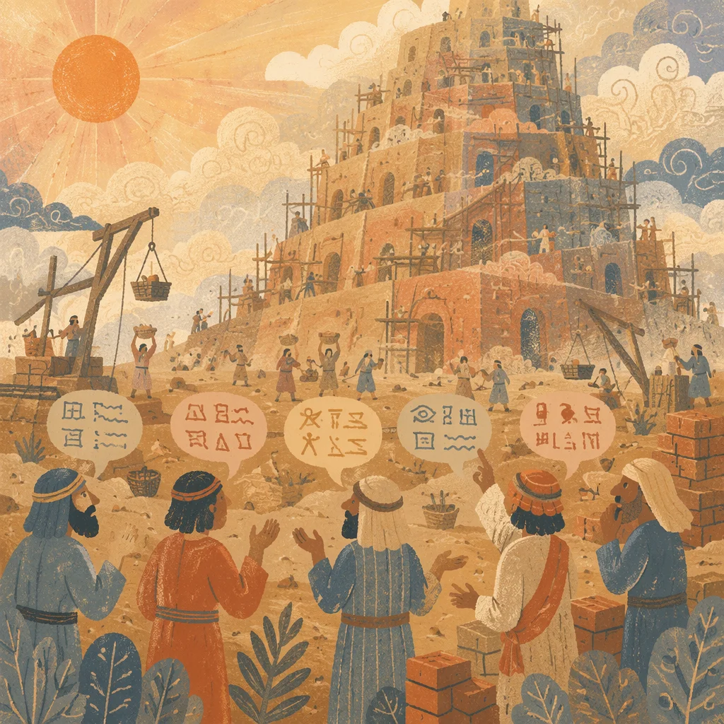 Tower of Babel Workers Confused at Dawn