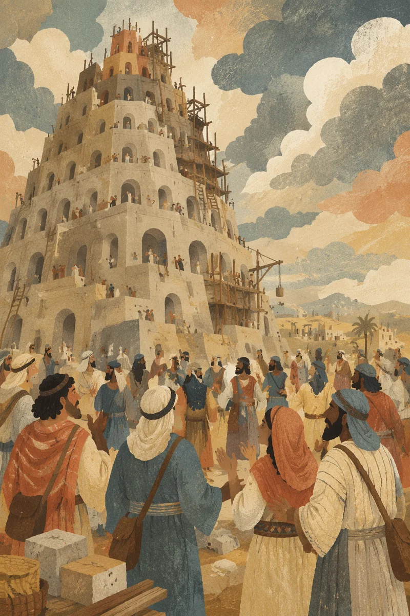 Tower of Babel Language Confusion Scene