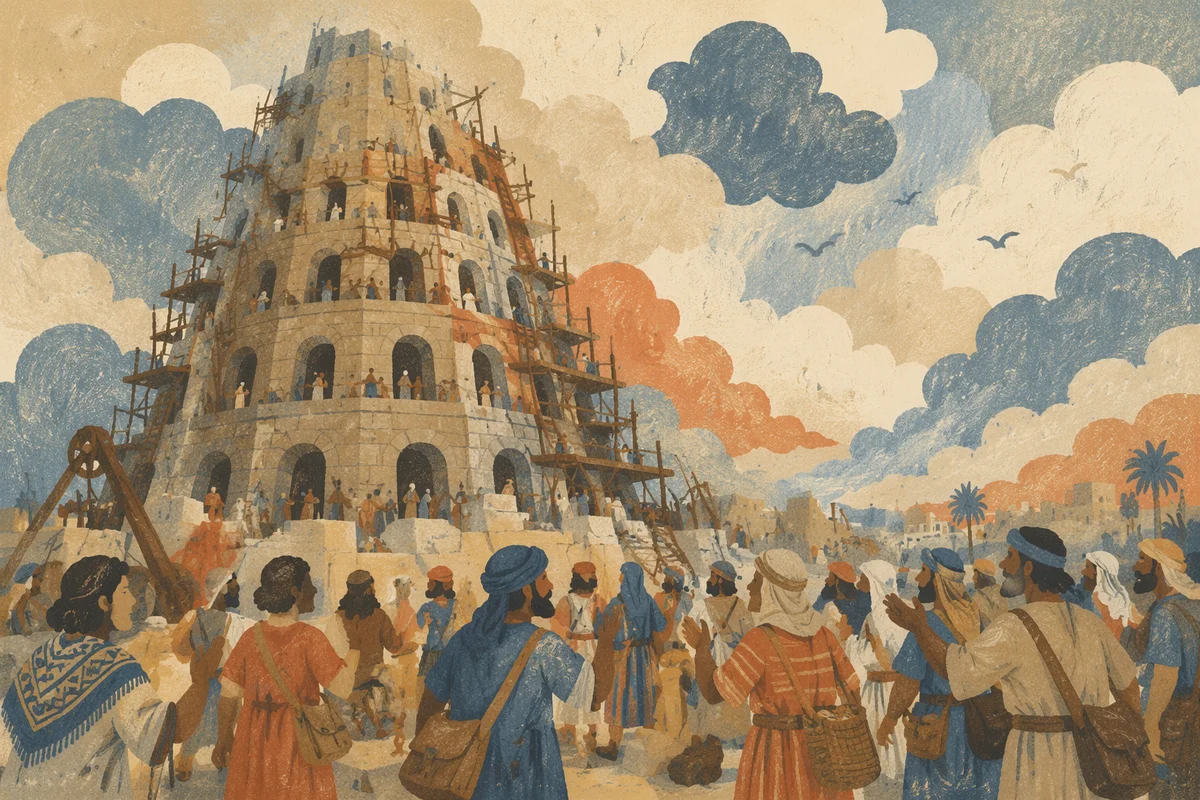 Tower of Babel Language Confusion Scene