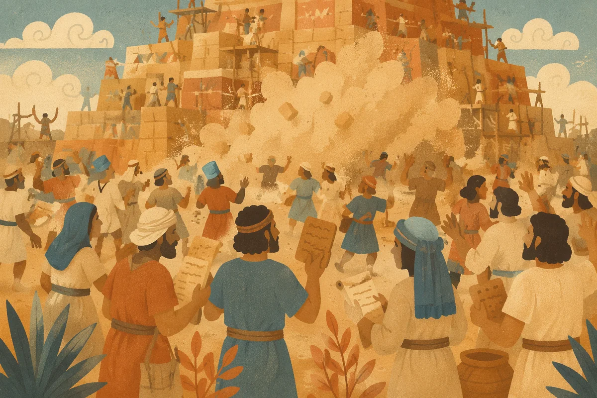 Tower of Babel Crowd in Confusion