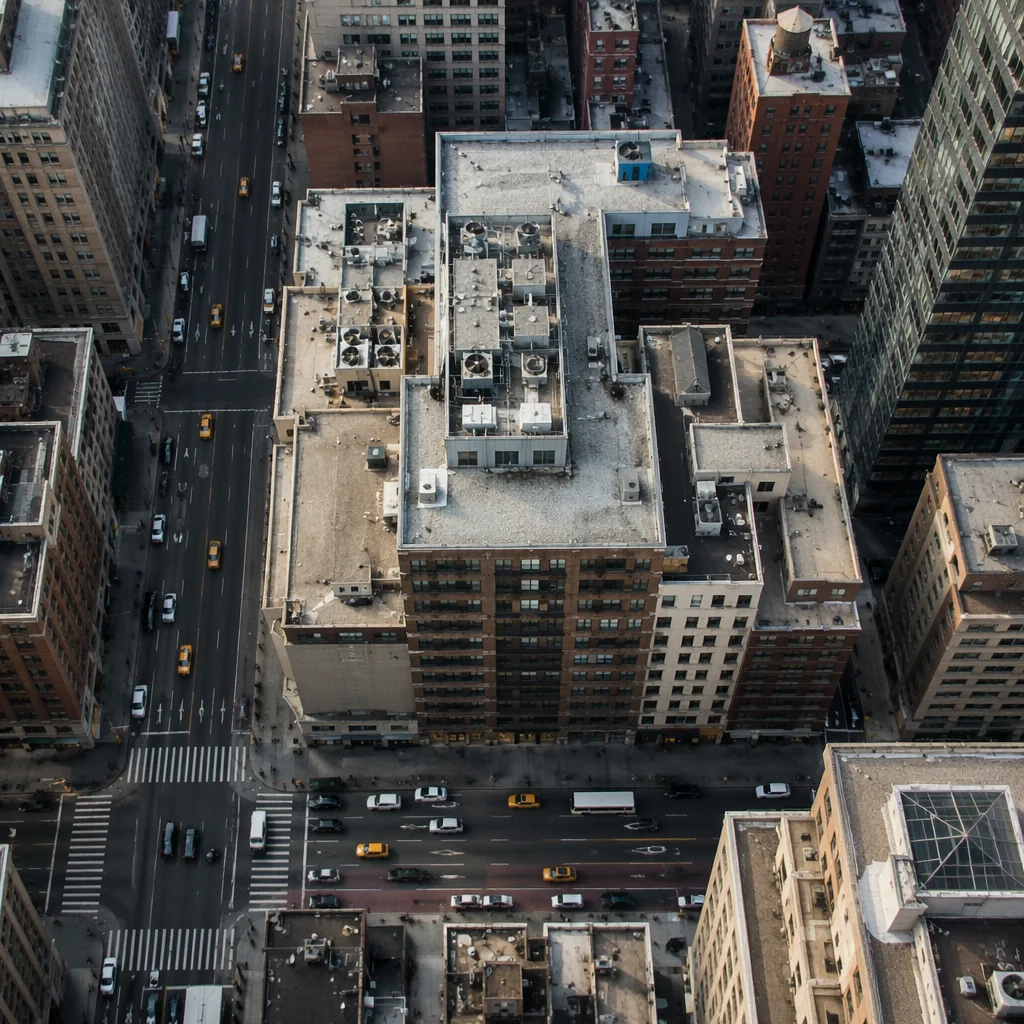 Aerial View of Downtown Office Rooftops