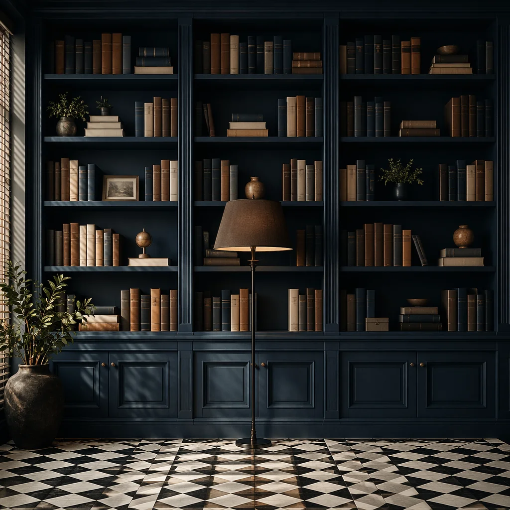 Modern Office Bookshelf with Wisdom Ambience