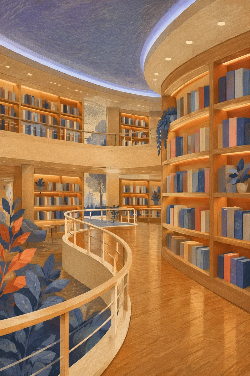 Modern Office Library for Business Wisdom