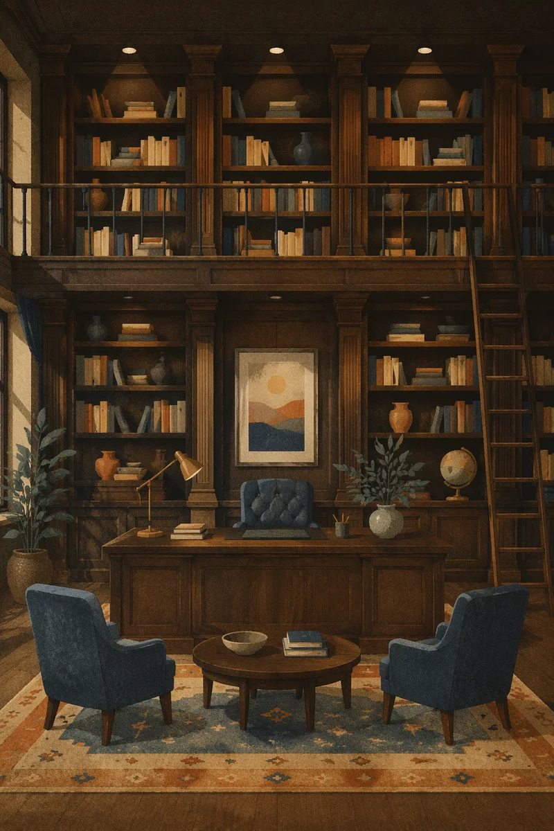 Modern Executive Office Library of Wisdom
