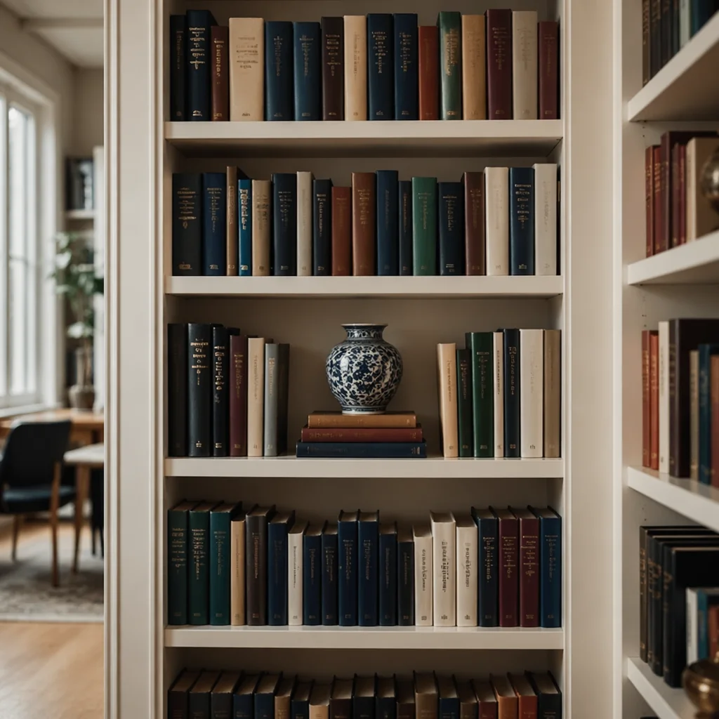 Modern Office Bookshelf with Curated Wisdom