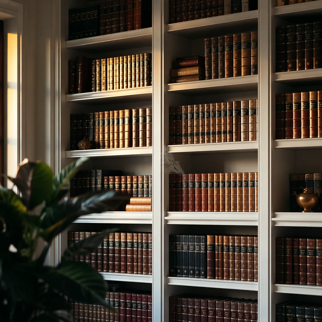 Modern Office Bookshelf with Wisdom Atmosphere