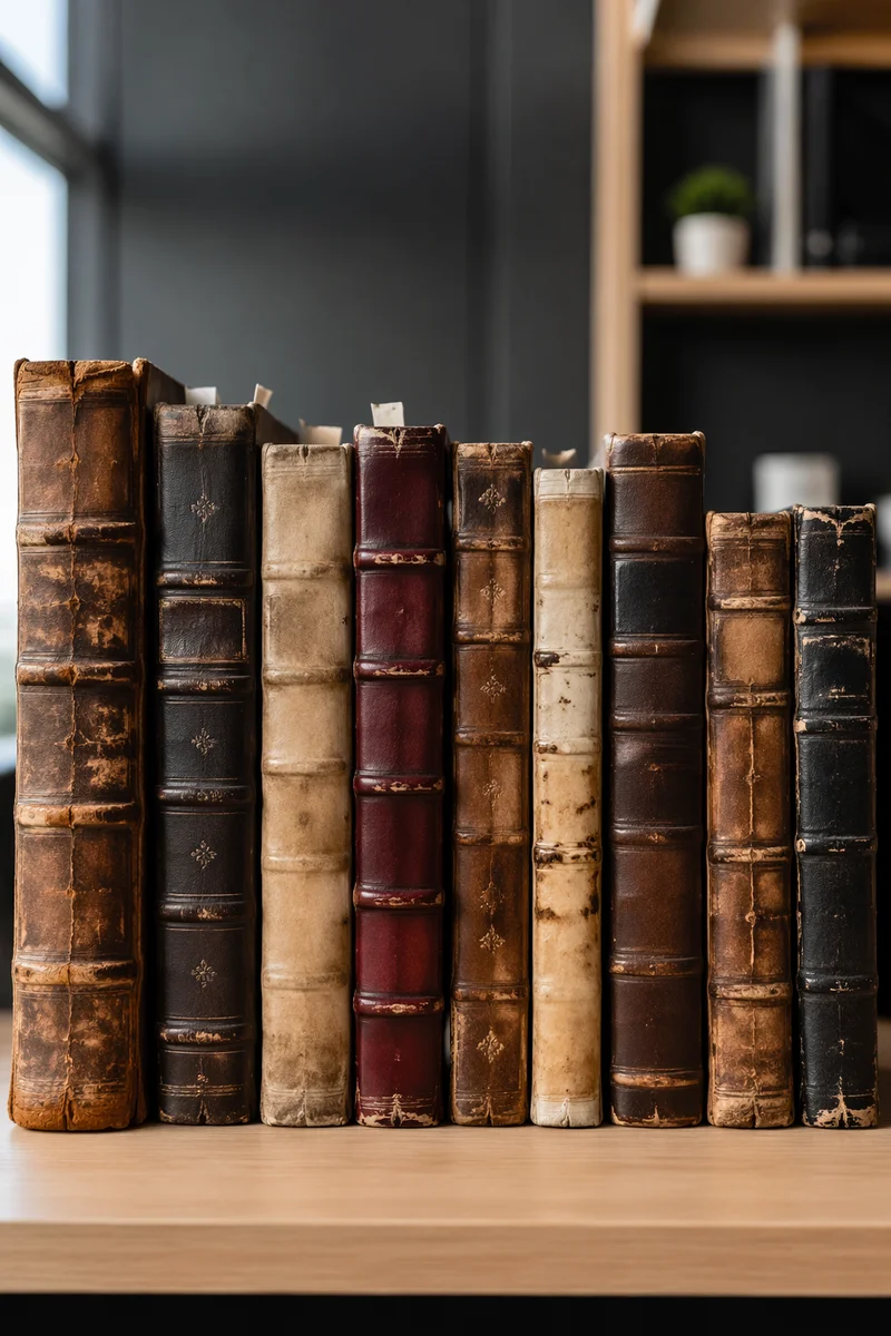 Vintage Bookshelf in Modern Office