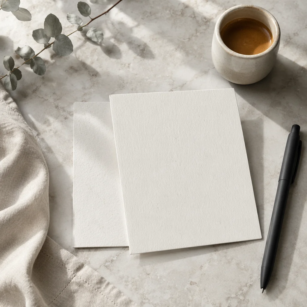 Premium Business Card Mockup on Marble