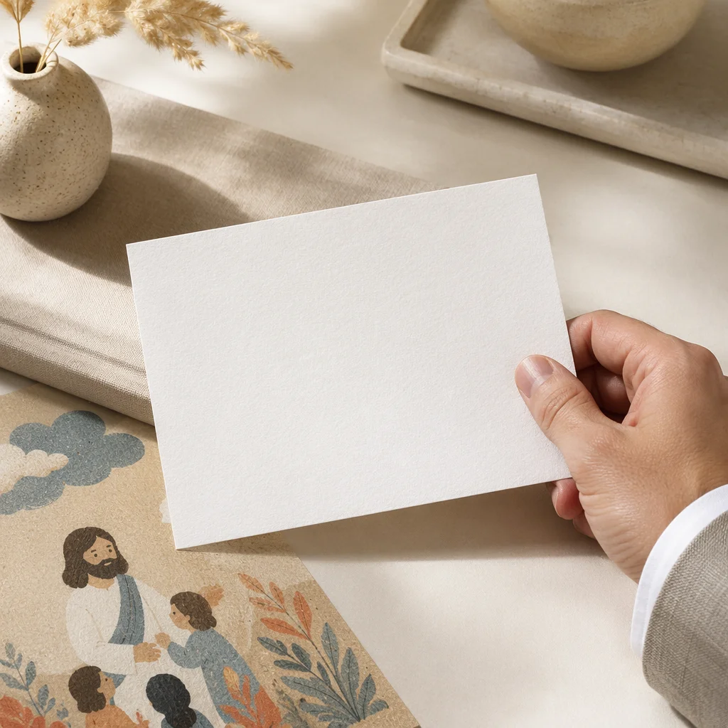 Business Card Mockup on White Marble