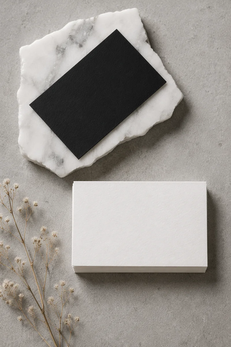 Minimal Business Card Mockup on Marble