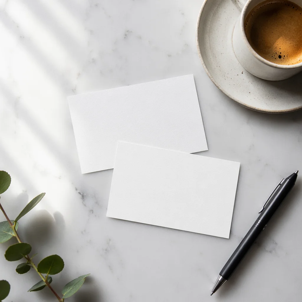 Elegant Business Card Mockup on Marble