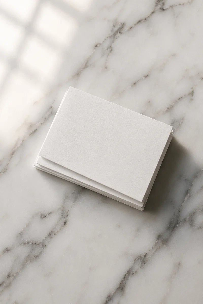 Minimalist Business Card Mockup on Marble