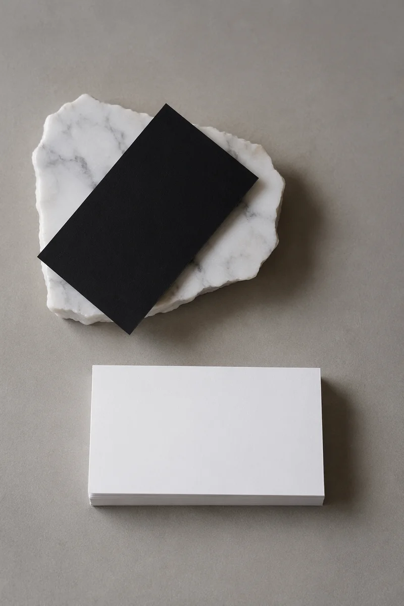 Minimal Business Card Mockup on Marble
