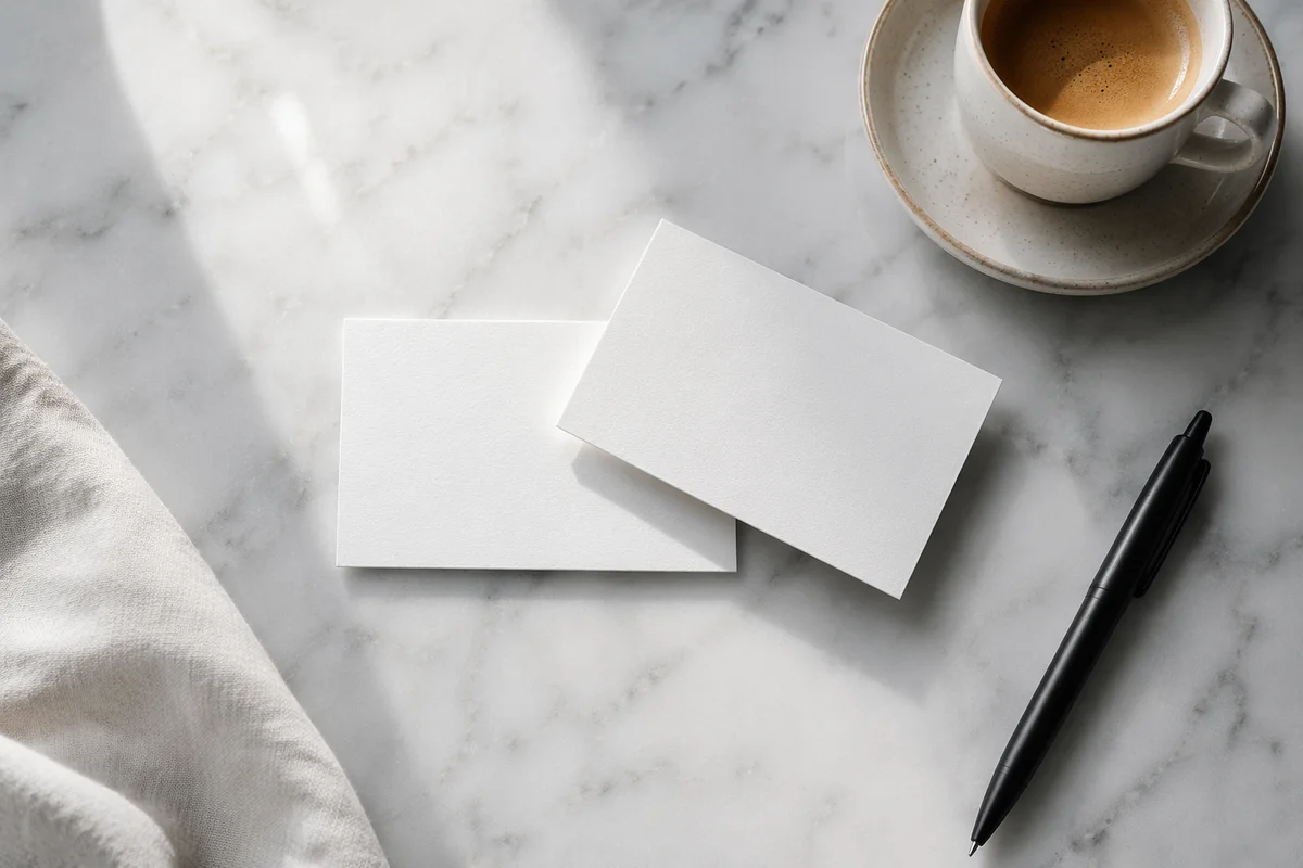 Minimal Business Card Mockup on Marble