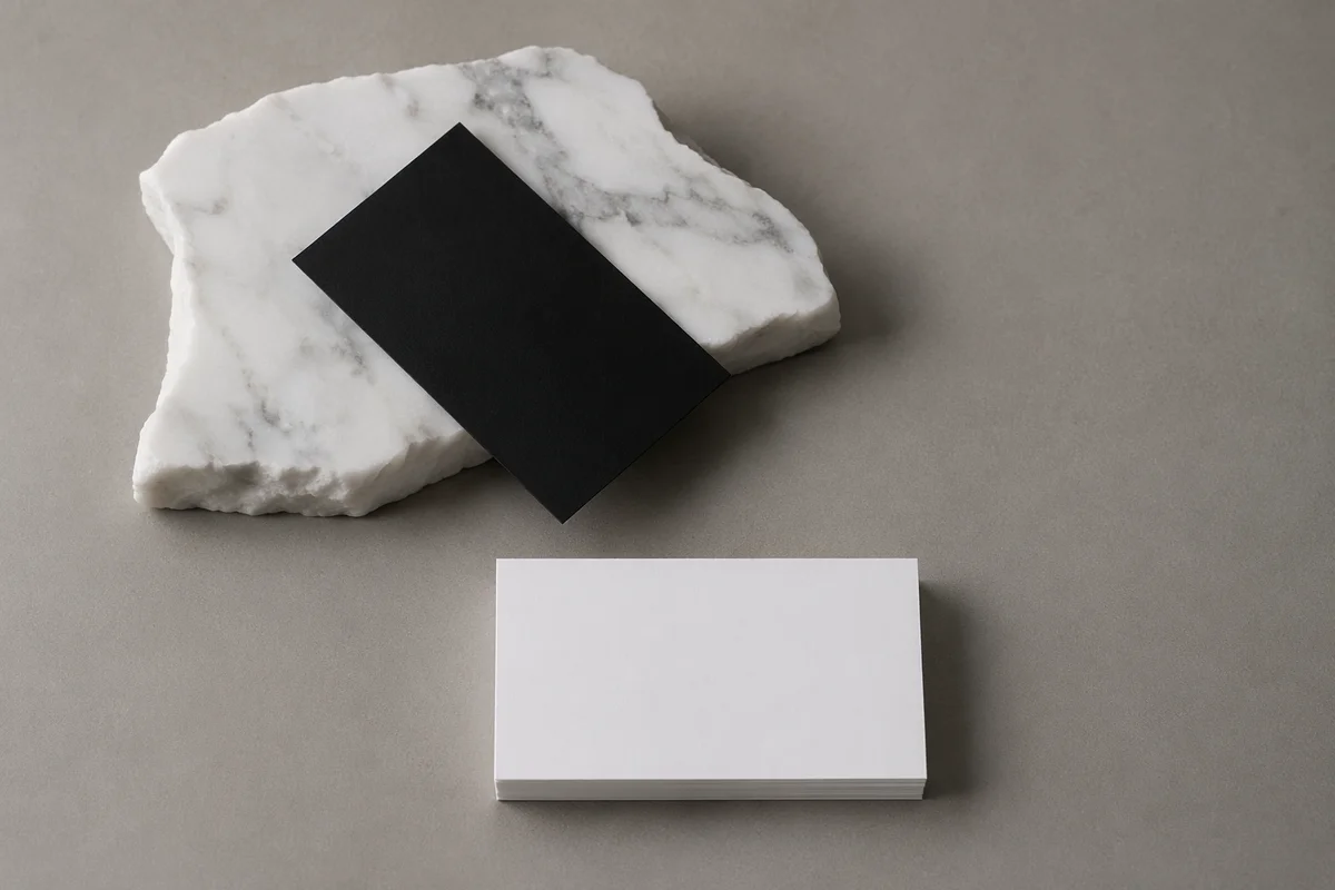 Minimalist Business Card Mockup on Marble