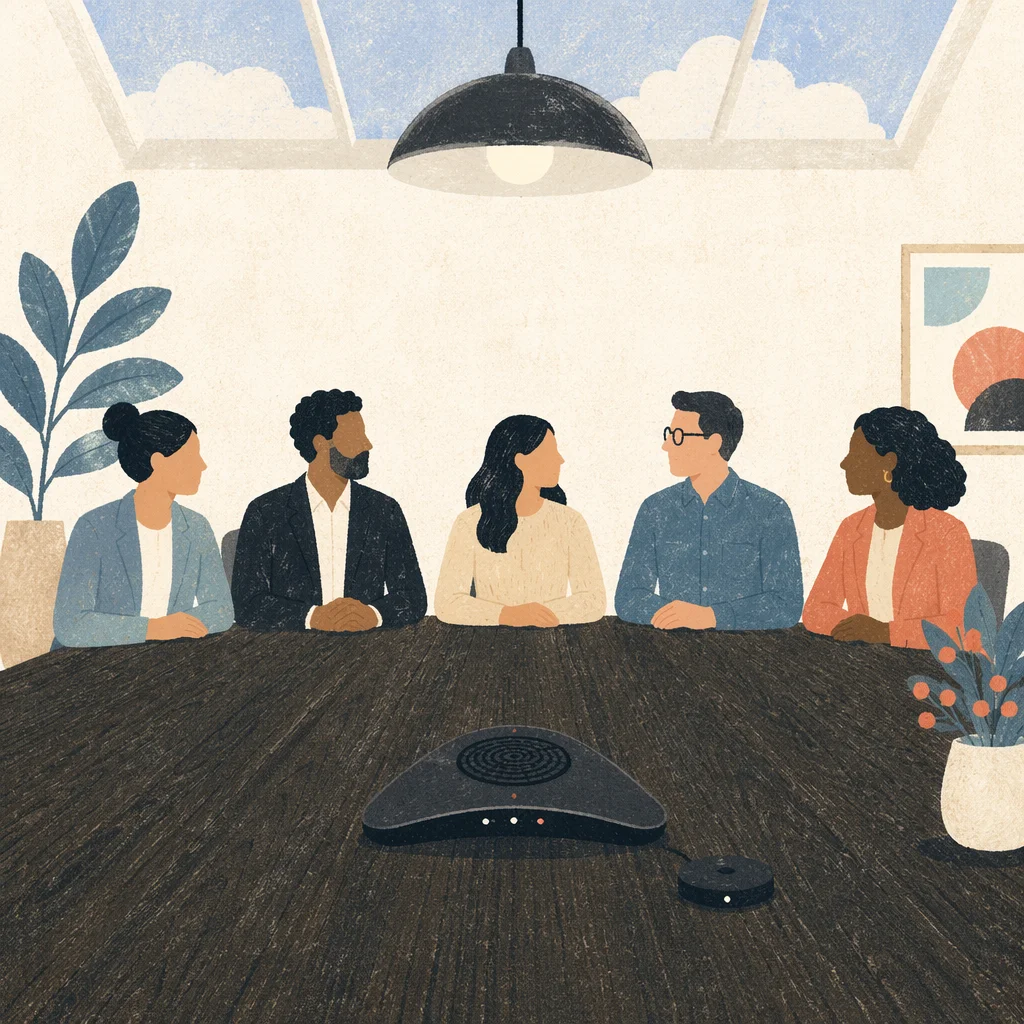 Modern Business Team Meeting at Conference Table
