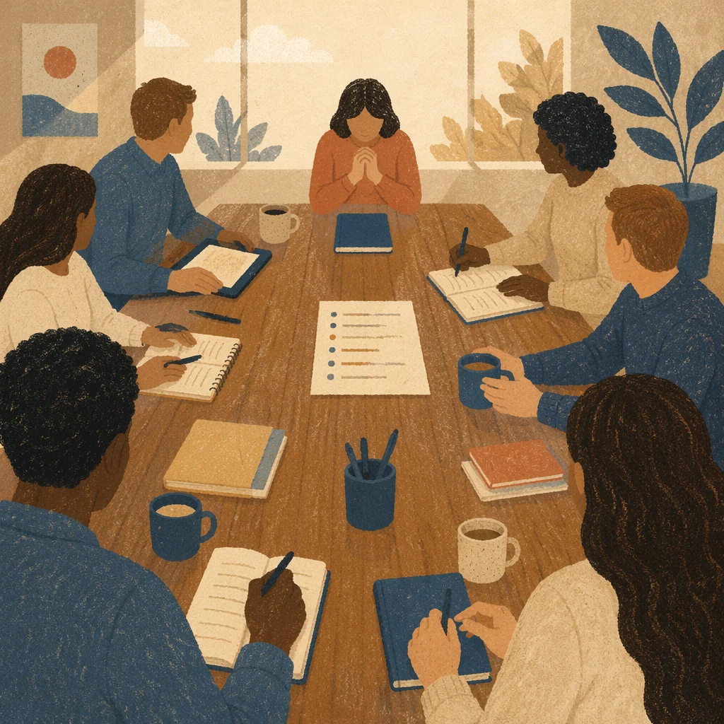 Collaborative Business Meeting in Morning Light
