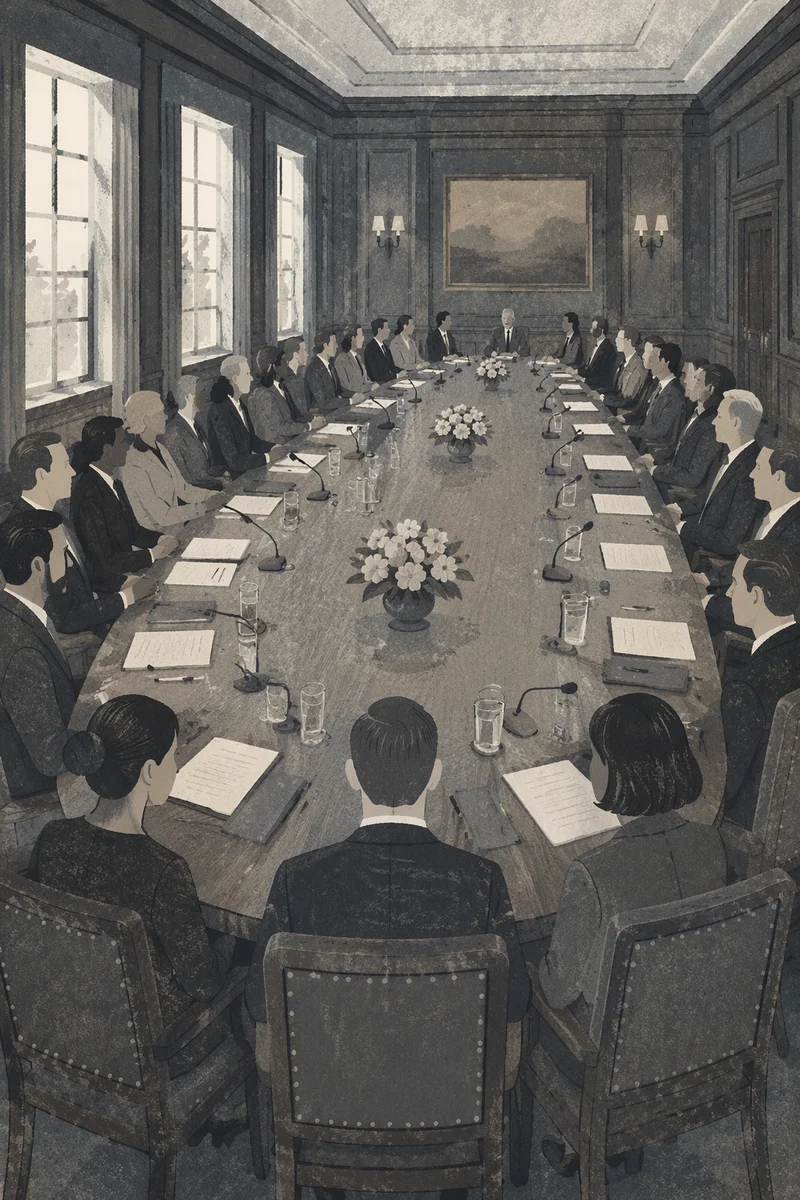 Formal Executive Meeting in Historic Boardroom