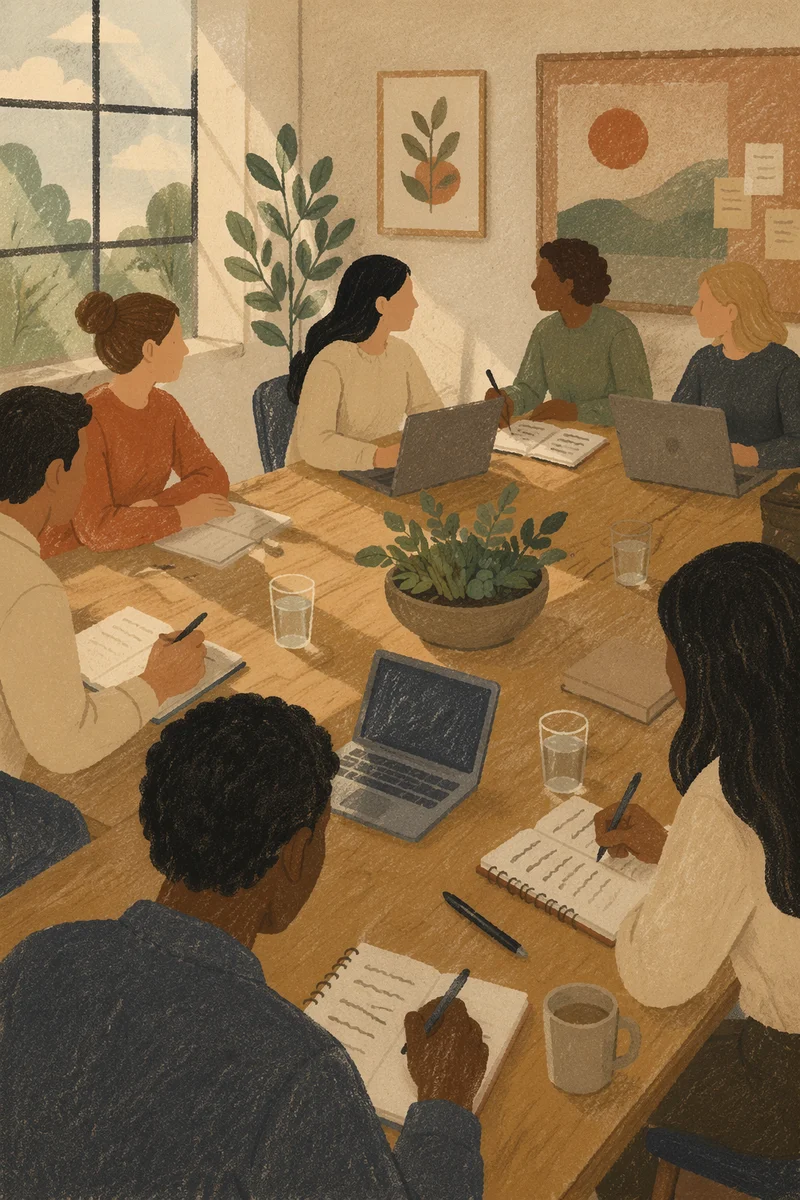 Collaborative Business Meeting in Morning Light