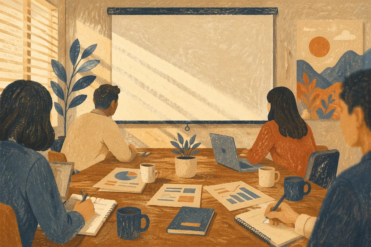Collaborative Business Meeting at Conference Table