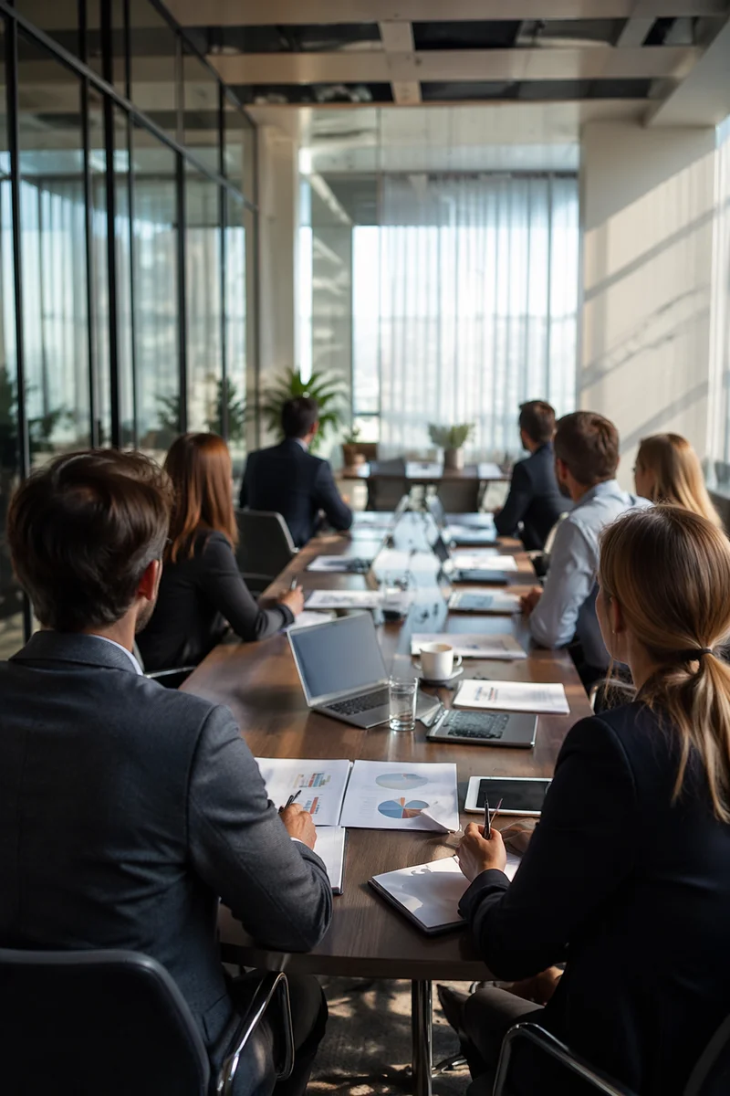 Focused Business Team Meeting at Conference Table