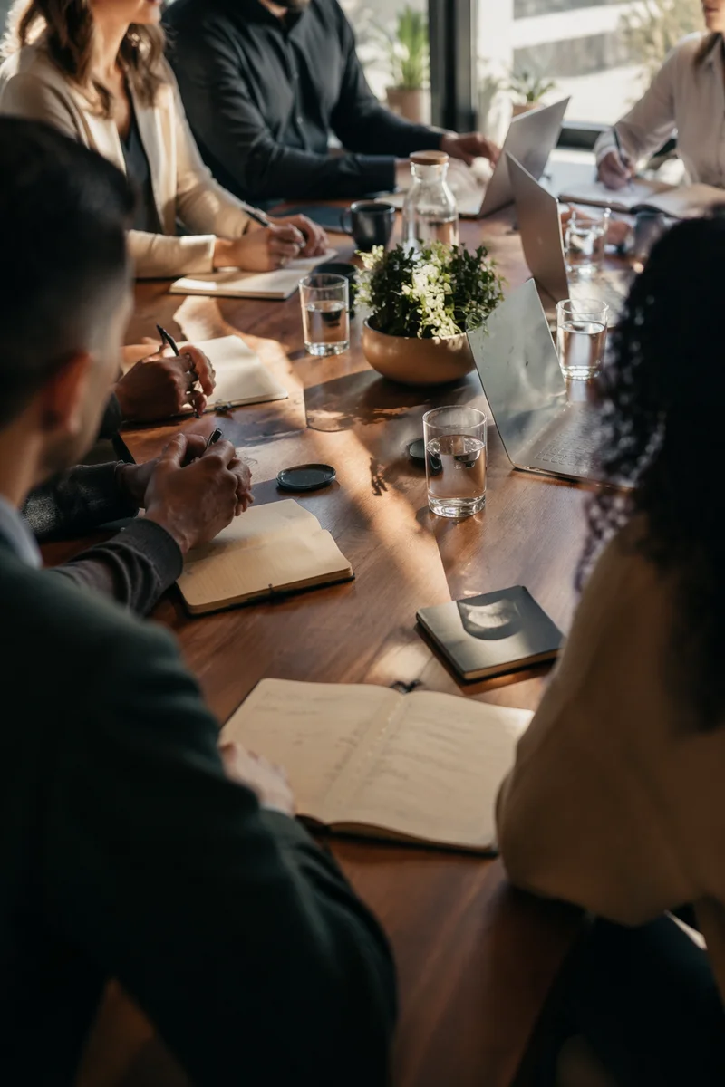 Diverse Team Meeting Around Conference Table