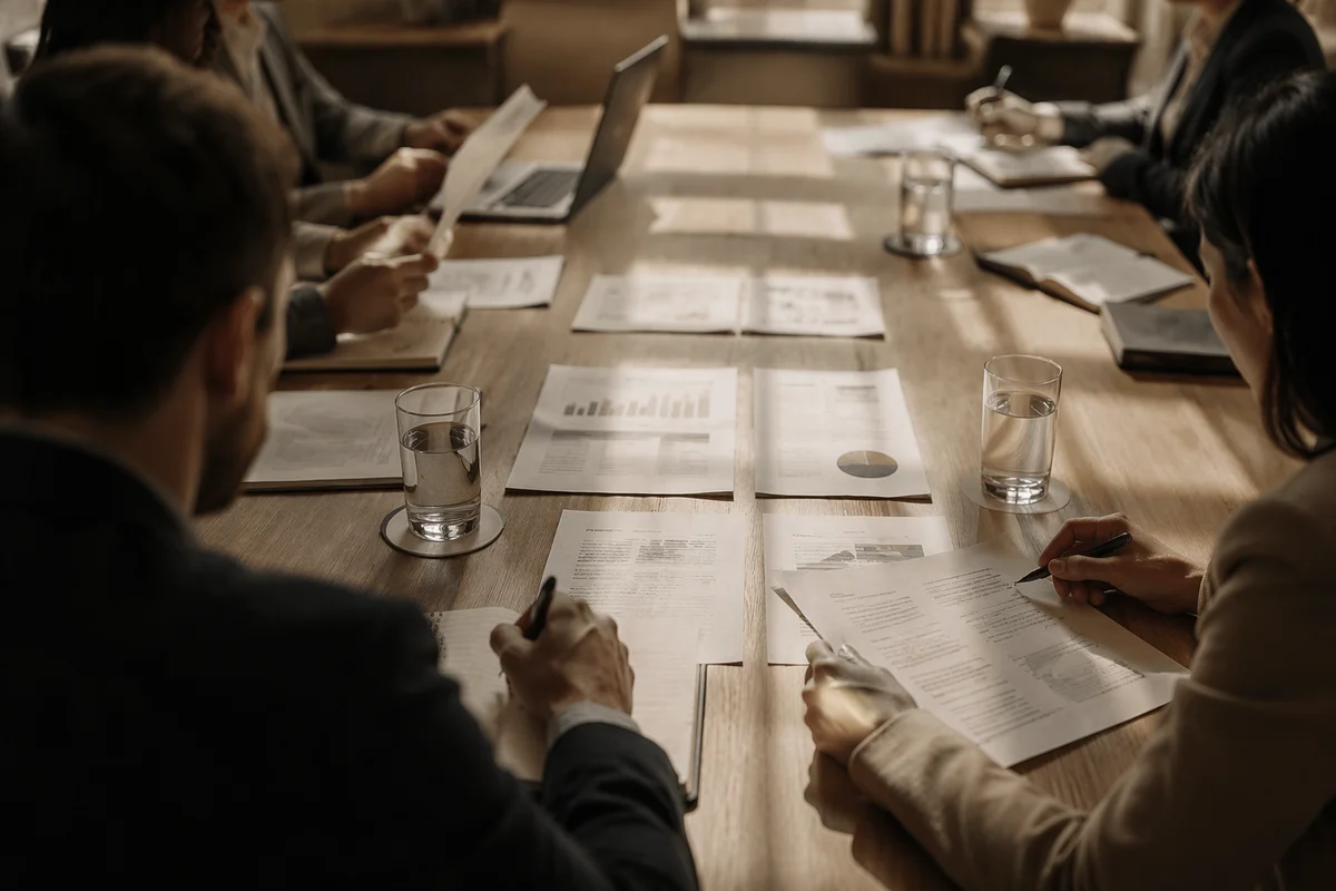 Focused Business Team at Conference Table