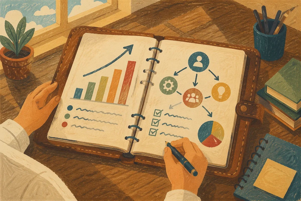 Hand Drawn Business Plan Notebook Charts