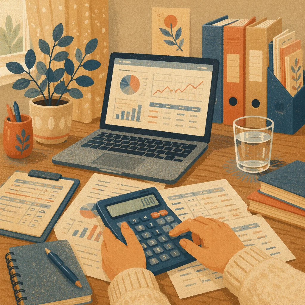Small Business Accounting Desk Close Up