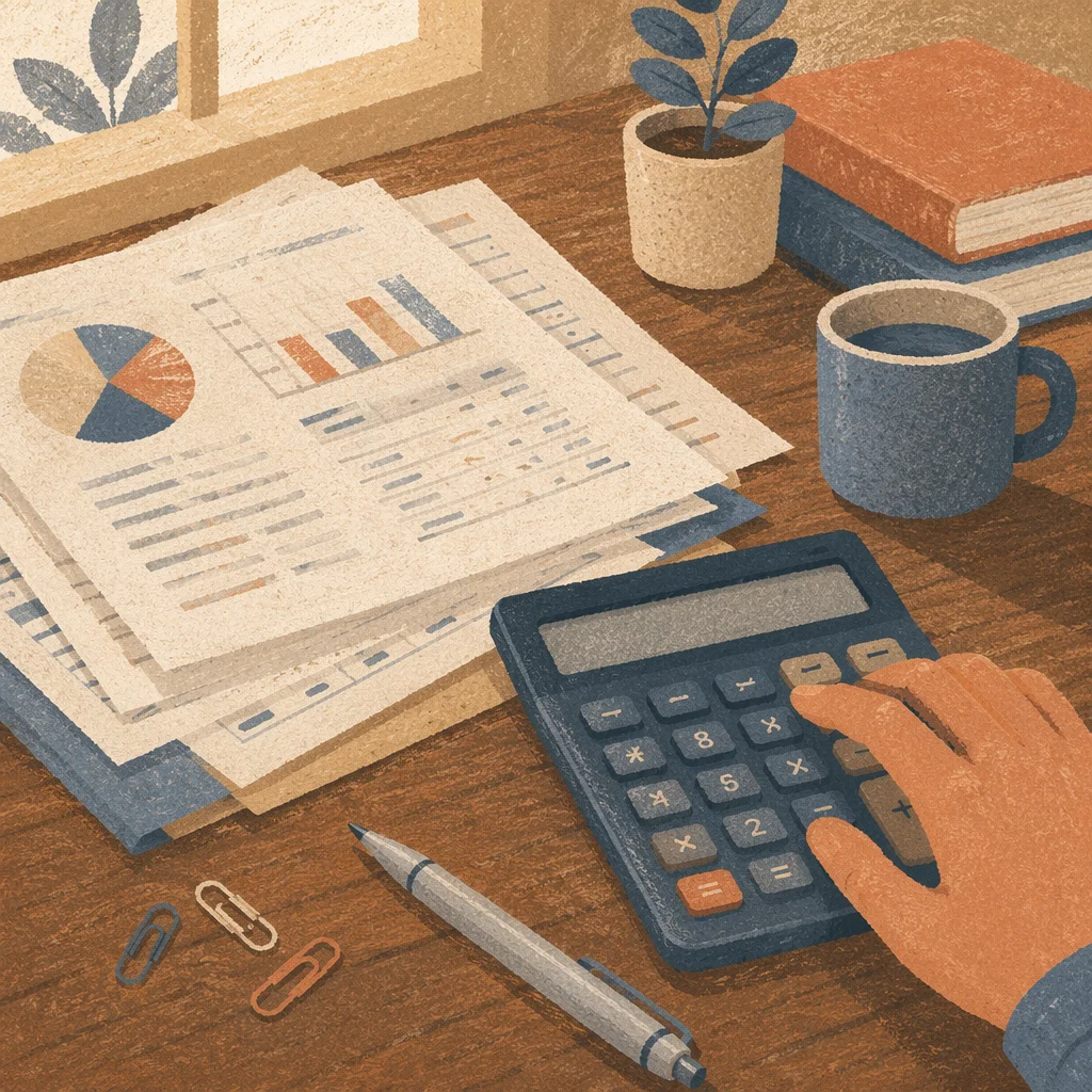 Calculator and Financial Documents Close Up