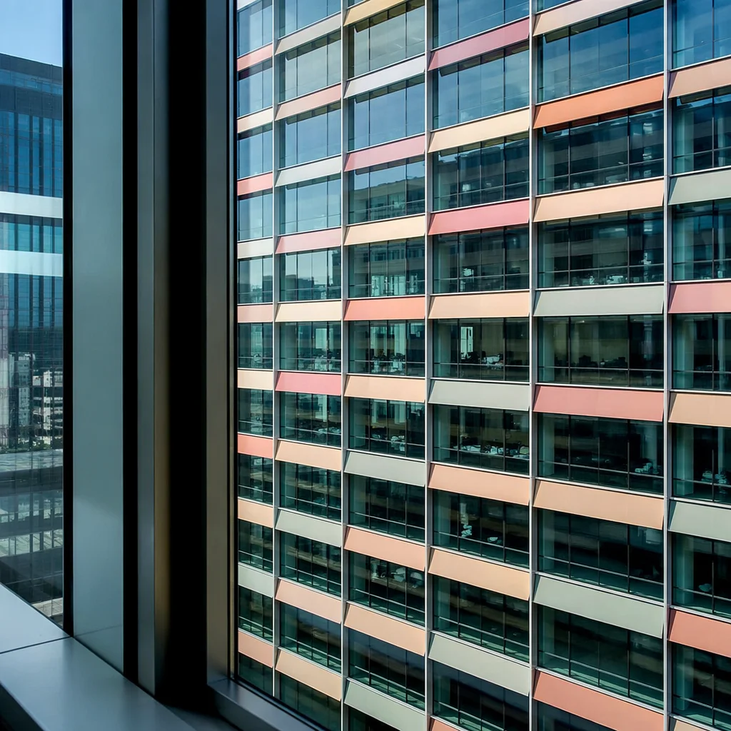 Modern Office Tower Through High Window
