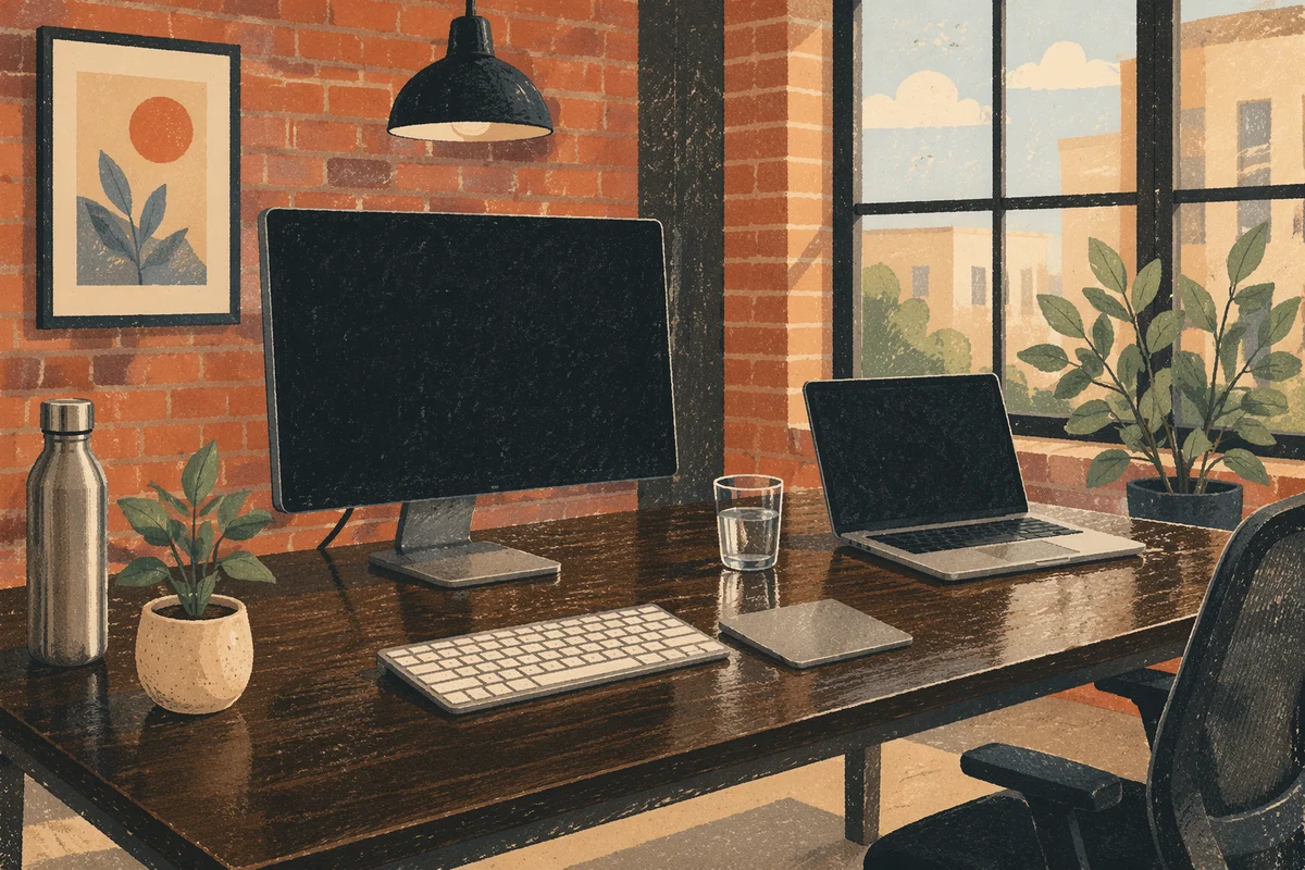 Clean Organized Desk in Modern Office