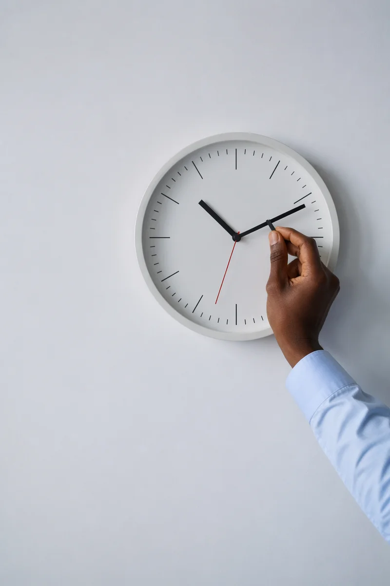 Office Wall Clock Time Management Concept
