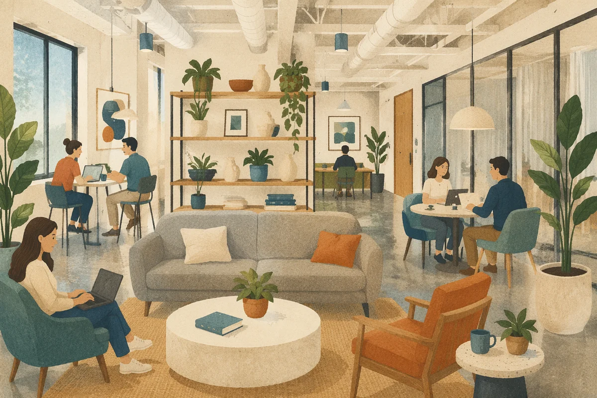 Modern Co-Working Lounge with Sofa