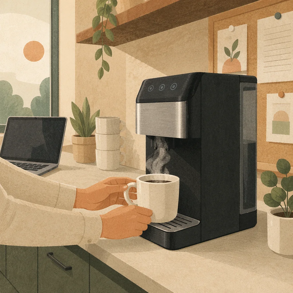 Morning Coffee Machine in Office Break Room