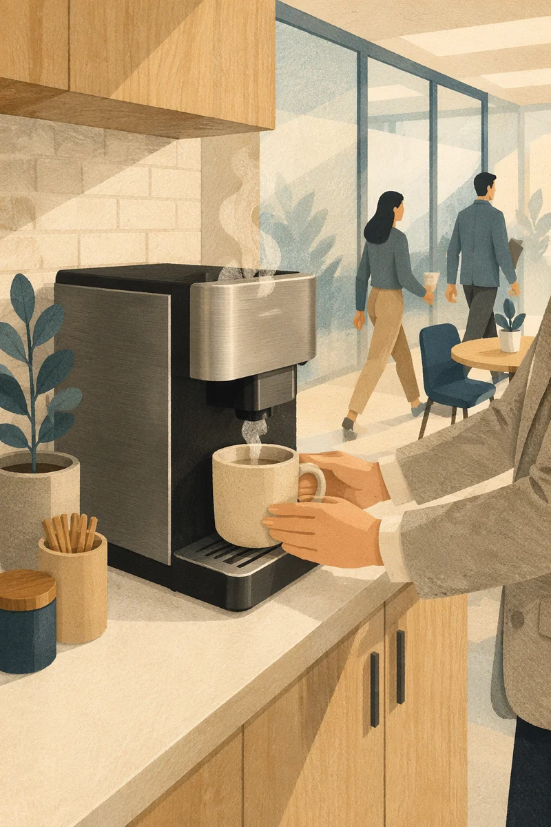 Modern Office Break Room Coffee Machine