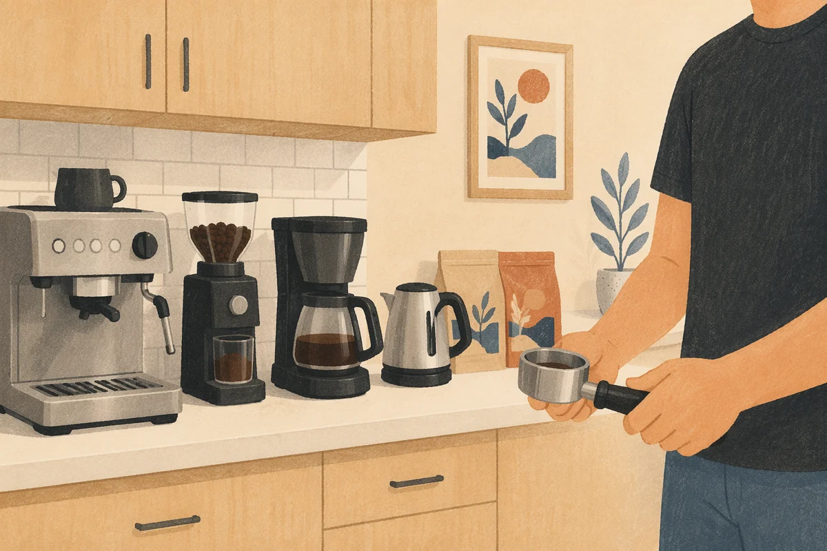 Office Break Room Coffee Preparation