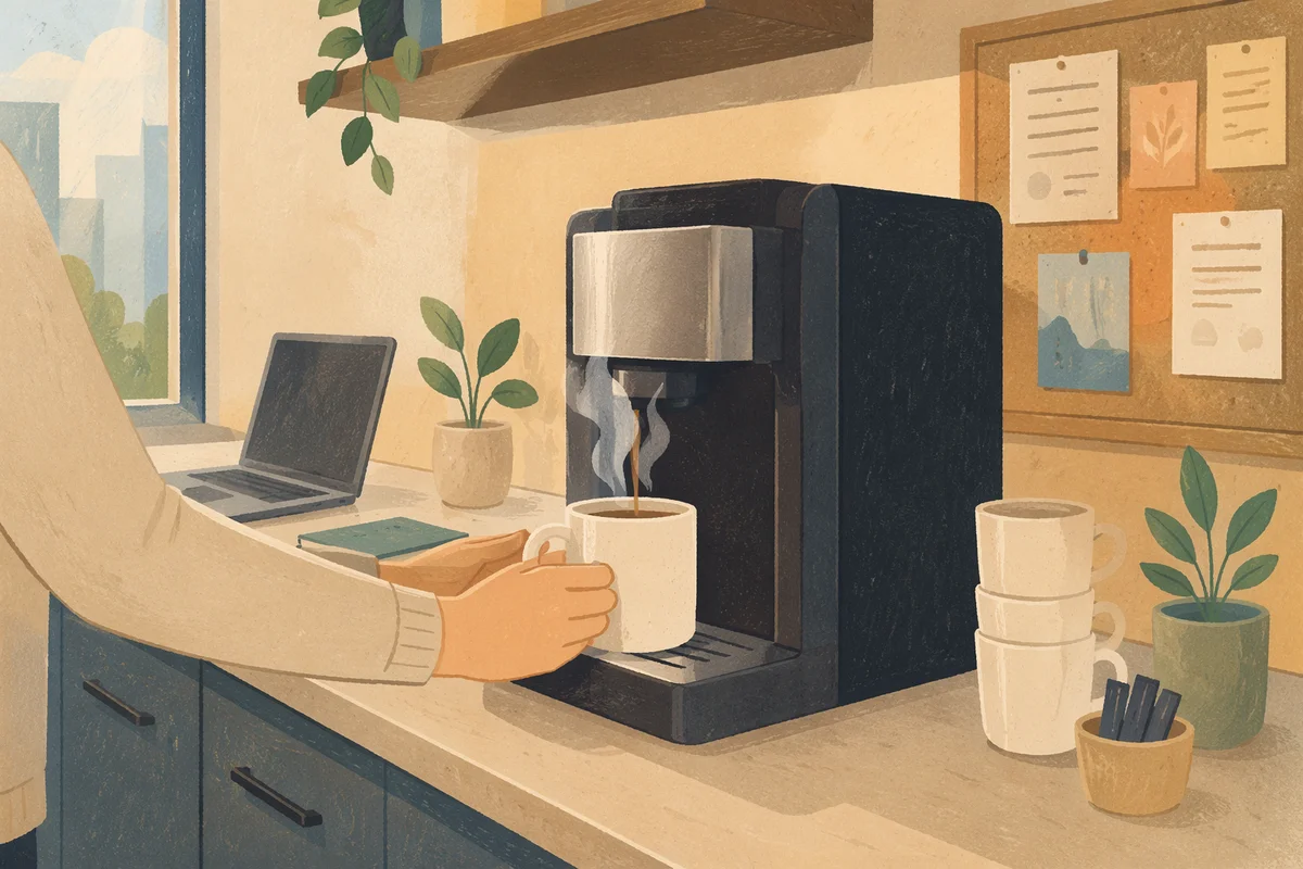 Morning Coffee Machine in Office Break Room