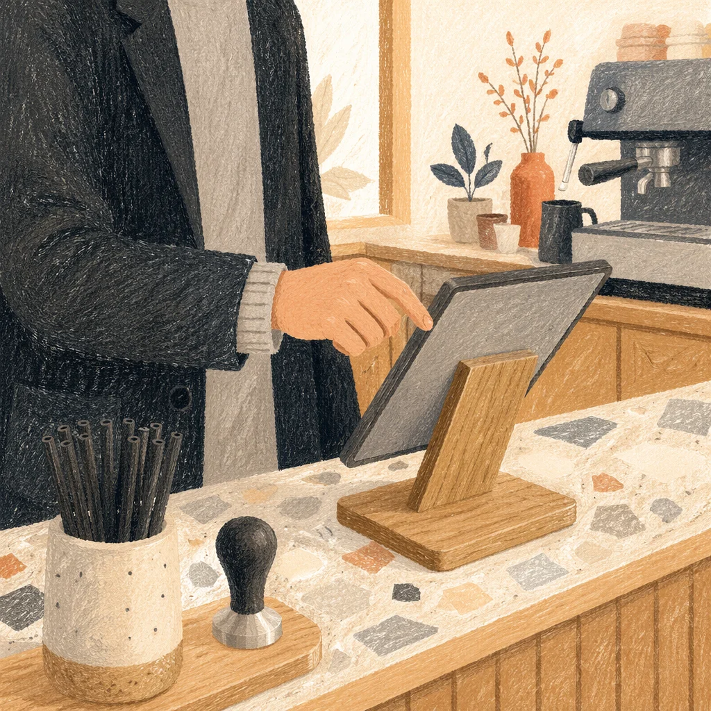 Modern Cafe Counter Business Transaction