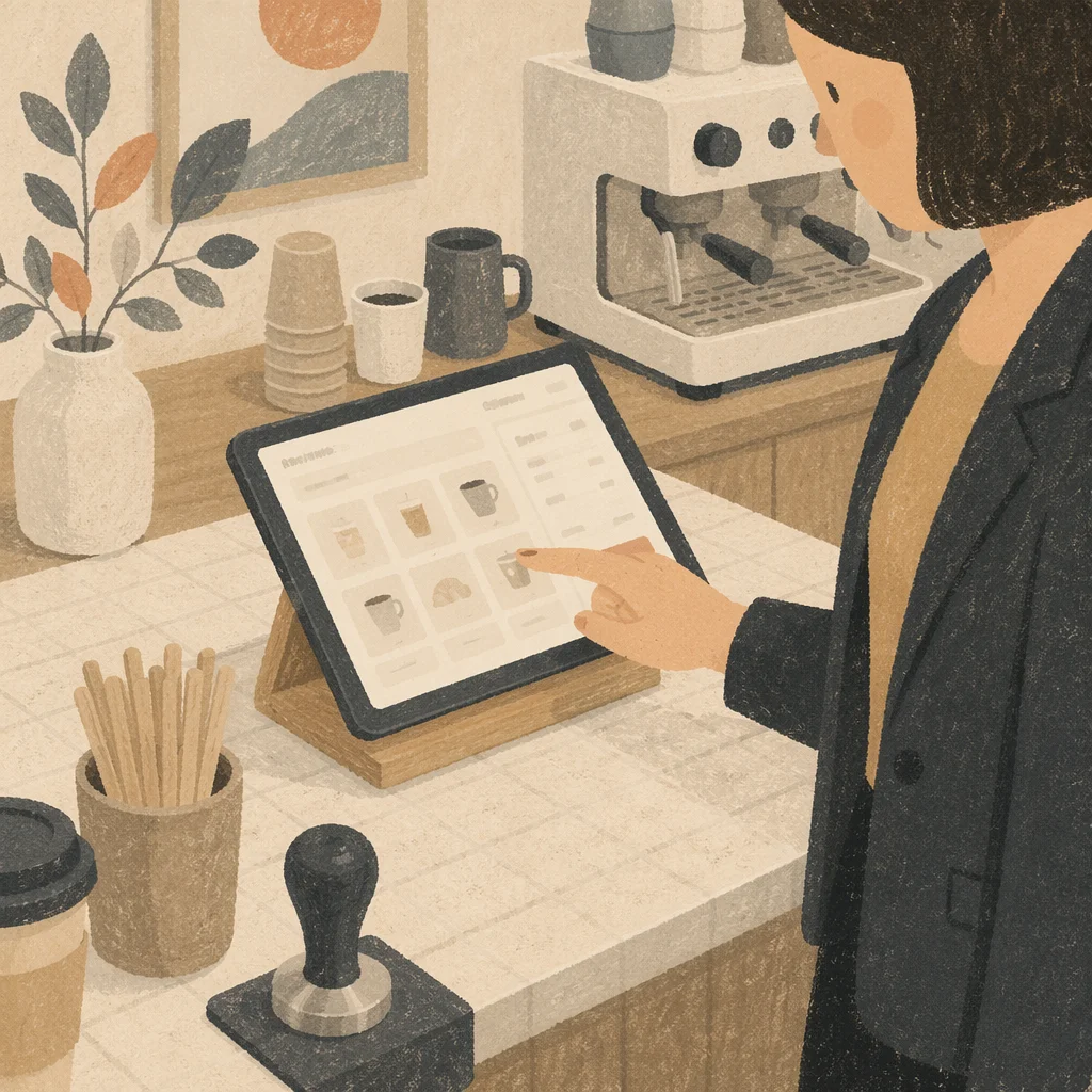 Modern Coffee Shop Barista POS Counter